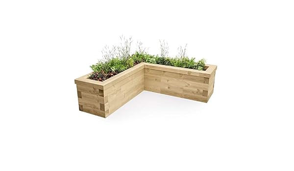 WoodBlocXTM - Camas elevadas en Forma de L: Amazon.es: Jardín
