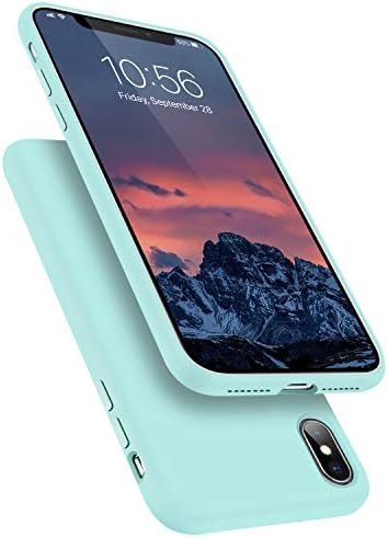 Segoi Liquid Silicone Case Compatible with iPhone XsMax 6.5 inch, Gel Rubber Full Body Protection Shockproof Cover Case Drop Protection Case - Mint