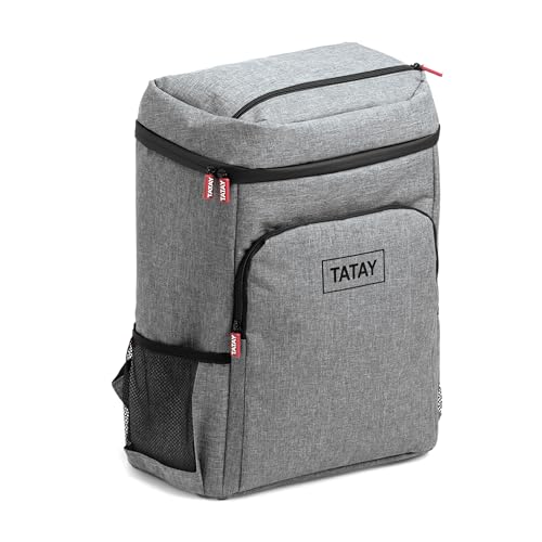 TATAY Kühltasche Isothermisch 25L | Auslaufsicher | Gepolsterter Gurt & Rücken | Hält Kälte bis 12h | Isoliertasche mit Reißverschluss | 6 Fächer | 31