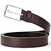 SOPONDER Belts for Men Black and Brown Leather Belts Big and Tall Black and Silver Buckles Dress Belts All Sizes