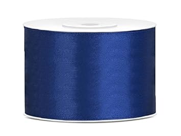 SiDeSo® SATINBAND 25m x 50mm viele Farben Hochzeit Dekoband Geschenkband Antennenband Schleifenband (dunkles blau)