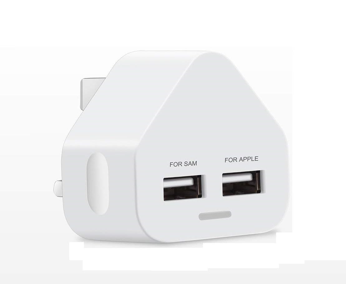 USB Plug Charger, Multi Port USB Charger Plug Adapter 2.1A Compatible with Nokia/Fire Tablet/Huaweii/i.Pad/Kindle/Smart Watches/Motorola/Airpods/Samsung/i.Phone/HTC