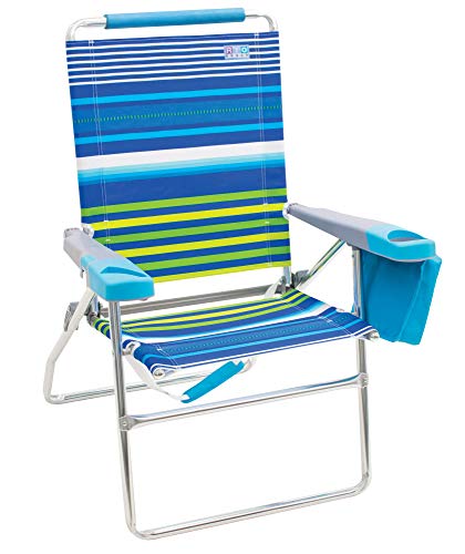 Rio Beach 4-Position 17″ Tall Folding Beach Chair – Stripe