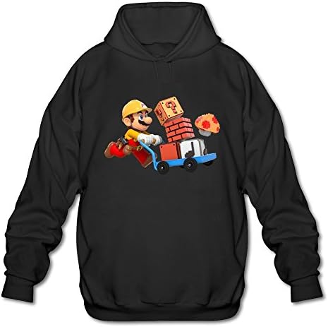 FUDI Men's Mario Classic Color Amiibo Super Smash Bros Series Hoodie XL Black