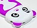 BasTexWireless Bastex 3D Silicone Panda Bear Case for Apple iPhone 4, 4s - Purple & White
