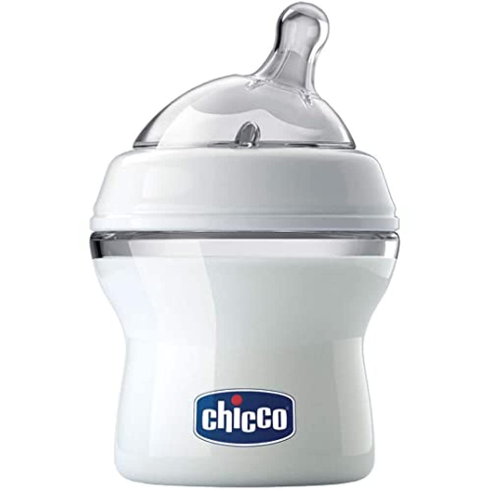 Chicco Natural Feeling 150ml PP Bottle Silicone Teat Normal Flow Tip Angle 0 Months +