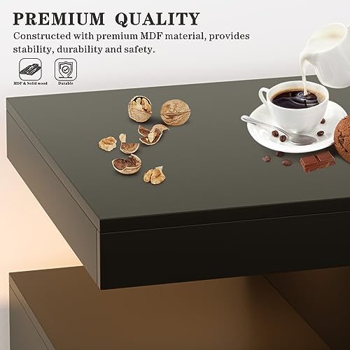 Dystler Sideboard Buffet Cabinet with Storage, 3 Drawers & 2 Doors, Auto-Sensor 20 Color Lights Console Table with Charging Station,Touch Control Console Coffee Bar Table for Kitchen, Dinning- White