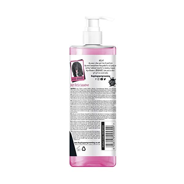 BUGALUGS-Baby-Fresh-Dog-Shampoo-500ml-dog-grooming-shampoo-products-for-smelly-dogs-with-baby-powder-scent-best-puppy-shampoo-baby-fresh-shampoo-conditioner-Vegan-pet-shampoo-professional-500ml BUGALUGS Baby Fresh Dog Shampoo 500ml dog grooming shampoo products for smelly dogs with baby powder scent, best puppy…