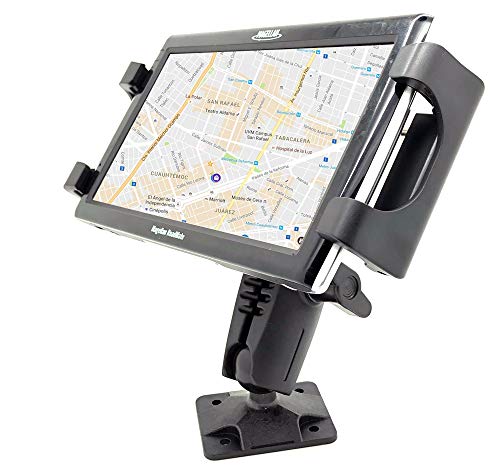 Heavy Duty Tablet GPS Smartphone AMPS Drill Base Dash ELD Mount for Truck Van Commercial Vehicle Semi Fleet Limo (Holder fit all Tablets & Phones iPhone)