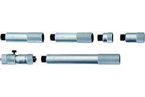 Mitutoyo 137-213 Tubular Vernier Inside Micrometer, Extension Rod Type, 2-20" Range, 0.001" Graduation, +/-6.00052" Accuracy, 6 pcs Extension Rods