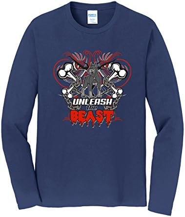 Tenacitee Men's Unleash The Beast Long Sleeve T-Shirt, 5X-Large, Navy