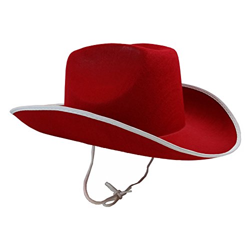Cowboy Hats Red Adult Unisex Cowgirl Costume Role Play Hat By Funny Party Hats