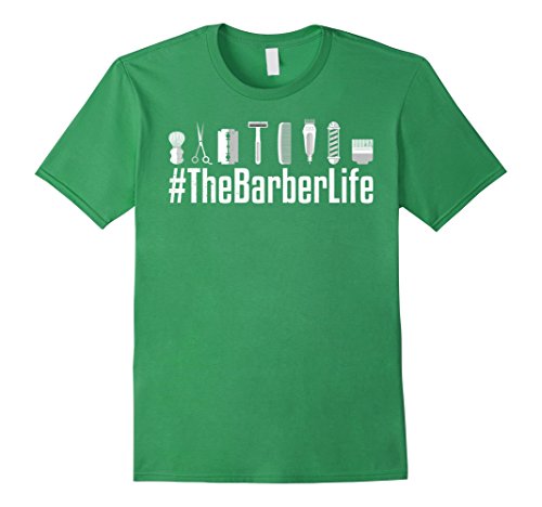 Mens #TheBarberLife: Barber T-shirt for Men and Women XL Grass
