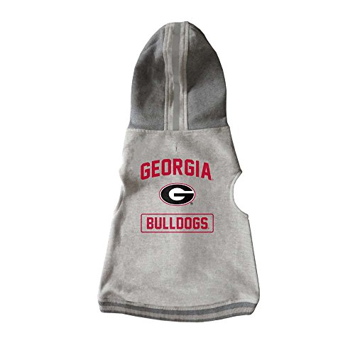 Littlearth NCAA Georgia Bulldogs Pet Hooded Crewneck, Team Color, X-Small