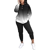 HBQ Two Piece Outfits For Women Casual Long Sleeve Sweatsuits Jogger Tracksuits Lounge Sets With Pockets