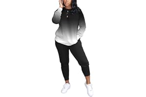 HBQ Two Piece Outfits For Women Casual Long Sleeve Sweatsuits Jogger Tracksuits Lounge Sets With Pockets