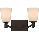 Nuvo Lighting 60/5922 Laguna 2 Light 100W A19 max. Medium Base Vanity and Wall with White Glass, Aged Bronze