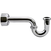 Westbrass A400-1-05 1-1/2" OD 17 gauge P-Trap with High Box Flange, Polished Nickel