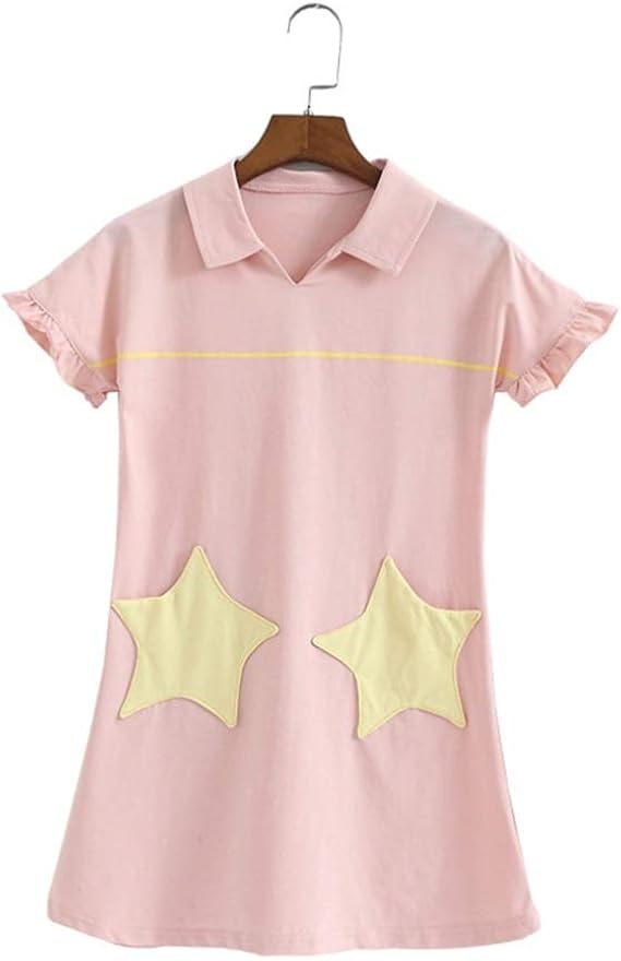 Amazon Co Jp ワンピース パジャマ 女の子 キッズ 夏 星柄 半袖 綿100 カジュアル 普段着 おしゃれ 肌触りがいい 柔らか 吸汗 通気 ルームウェア 部屋着 寝巻き 110 1 130 140 150 オレンジ ブルー ピンク 中学生 小学生 服 ファッション小物