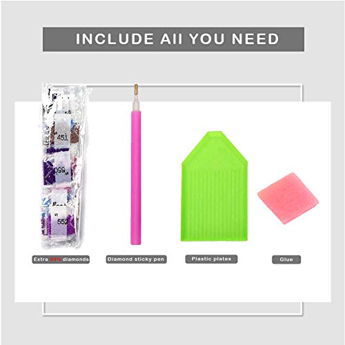 5D Diamond Painting Kits for Adults Full Drill Gem Painting Kit Rhinestone Pasted DIY Paint with Diamonds Arts Crafts for Home Wall Decor 30x40cm/11.8×15.7Inches(Skull Girl)
