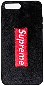 iPhone 7 Plus 8 Plus (5.5"), Supreme Fashion Box Logo Cool Fresh Clear Grip Soft Transparent Clear Case Cover TPU For iPhone 7 and 8 Plus (Black Felt 7/8 Plus)