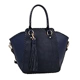 MKF Collection Sophia Intricate Tote Crossbody Bag by Mia K. Farrow (Navy)