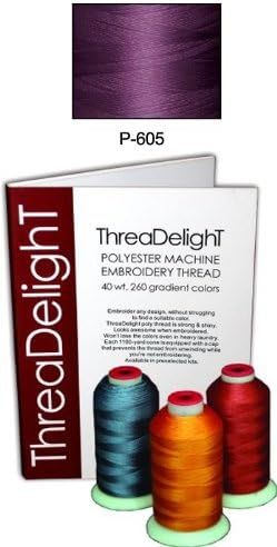 1 cone of ThreaDeligh Polyester Embroidery Thread - Deep Violet P605 - 1100 yards - 40wt