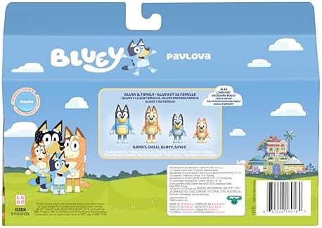 É hora do bolo Paulova com o pacote de 4 figuras "Bolo Paulova", inclui, bingo, bandido com chapéu de chef e malagueta, bem como 2 acessórios e 4 figuras articuladas de 6-7,6 cm