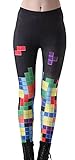 QZUnique Women's Tetris Digital Print Pattern Shaping Sexy Elastic Leggings
