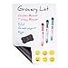 Prefer Green Magnetic Dry Eraser White Board Sheet for Kitchen Refrigerator with Stain Resistant Technology, Organizer & Planner Whiteboard 17” X 12”, Include 1 Eraser, 3 Markers & 6 Fridge Magnets