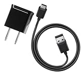 Genuine 1.2A BlackBerry KEY2 Compact Wall Charger with Detachable High Power USB Type-C Data Sync Cable! (Black/110-240v)