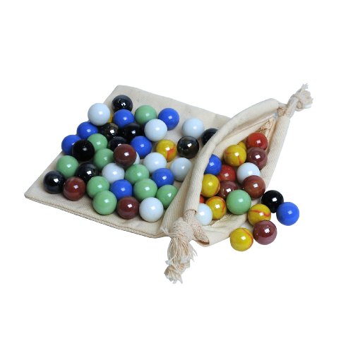 Solid Wood 11.5" Chinese Checkers Set with Glass Marbles