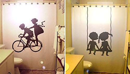 Bicycle Children Swing Kids Shower Curtain
