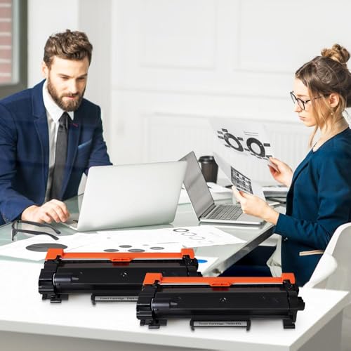 TN2510XL TN2510 TN-2510XL Toner Cartridge Compatible for Brother TN-2510 TN 2510XL 2510 XL for Brother DCP-L2627DWE HL-L2400DWE DCP-L2665DW MFC-L2835DW DCP-L2660DW MFC-L2800DW With Chip (2 x Black)