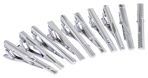 Set of 10 Tie Clips - Elegant Designs (tc10b) (tie clips)