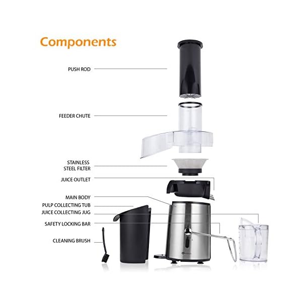 PureMate-1000W-NaturoPure-Powerful-Whole-Fruit-and-Vegetable-Juice-Extractor-Centrifugal-Juicer-Machine-with-2-Speed-Settings-BPA-Free-75MM-Wide-Mouth-with-1L-Juice-Jug-2L-Pulp-Container PureMate Juicer Machines, 1000W Powerful Juicer Extractor Quick Juicing for Whole Fruit and Vegetable, BPA-Free with 2…