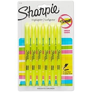 Sharpie 27108PP Accent Pocket Style Highlighter, Fluorescent Yellow, 6-Pack