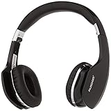 AUSDOM M07 Foldable On-Ear Wireless Bluetooth Headphones with Mic (Black)