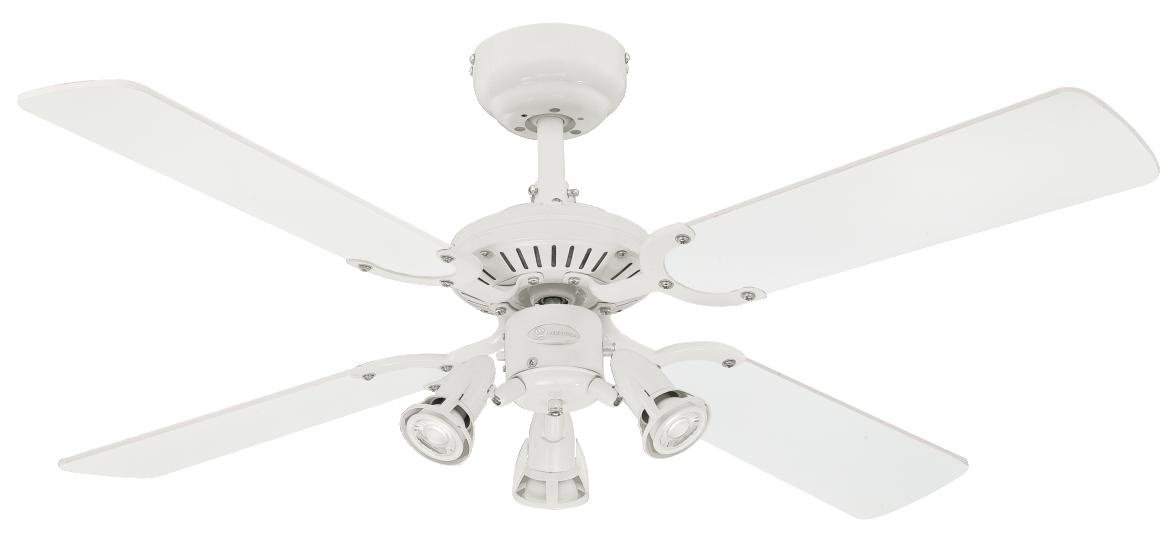 Westinghouse Lighting 72113 Princess Euro 105 cm White Indoor Ceiling Fan, Light Kit with Three Spotlights