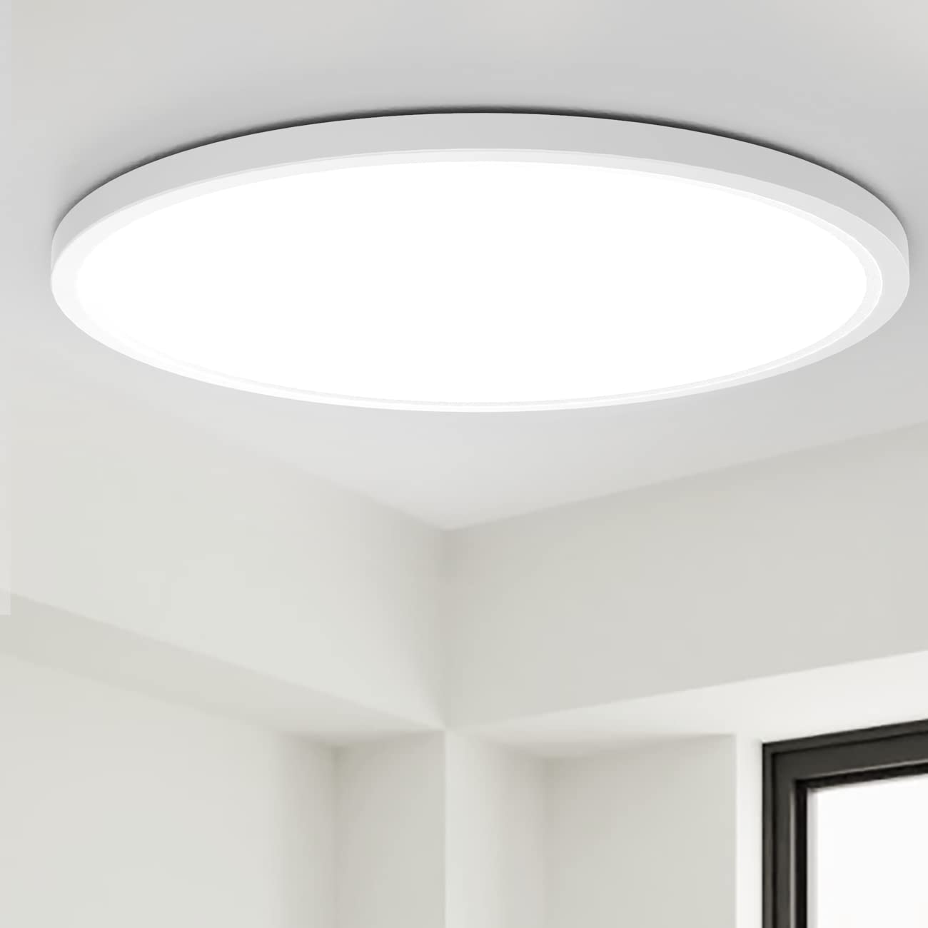 slochi Bathroom Lights Ø22CM 24W, LED Ceiling Lights,150W Equivalent,6500K,Ultra-Thin,Small,IP54 Waterproof Modern Flush Ceiling Light for Bedroom,Kitchen,Toilet,Porch,Utility Room