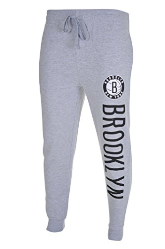 NBA Brooklyn Nets Men's Basic Jogger Pants, XX-Large, Heather Gray