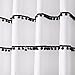 Sfoothome White Shower Curtain with Black Ball Tassel, Waterproof Bathroom Curtains,White(72 x 78)