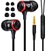 KAKOM Wired 3.5mm Headphones, Volume Control in-Ear Earbuds Noise Isolating Headsets Heavy Bass Earphones with Microphone Compatible iPhone Samsung iPad and Most Android Phones