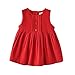 First Birthday Girl Party Dresses Baby Clothing Set Corduroy Dress, Bodysuits and Headband 1st Birthday Outfits (3-6M, Red)