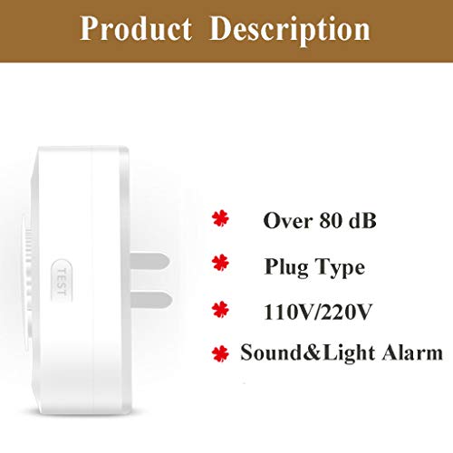 Natural Digital Gas Detector, Gas Leak Detection, Home Gas Alarm, Plug-in Digital Alarmer, High Sensitivity LPG LNG Coal Natural Gas Leak Detection, Alarm Monitor Sensor for Home Kitchen