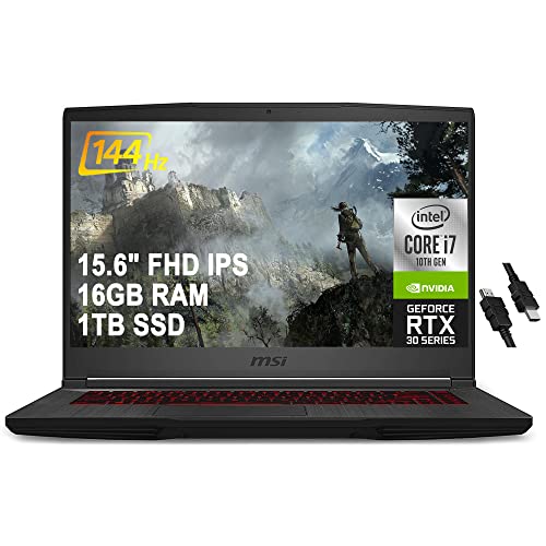 MSI Flagship GF65 Thin Gaming Laptop FHD IPS 144Hz Display