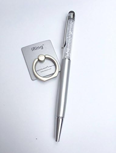 Smart Phone Stand with 2 in 1 Stylus pen and Ball pen Set (Silver)