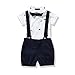 FERENYI US Baby Boys Bowtie Gentleman Romper Jumpsuit Overalls Rompers (0-6 months, Navy blue)