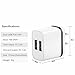OKRAY 3 Pack 2A 10W Colorful Portable Dual USB Travel Wall Home Charger Power Adapter Plug for iPhone SE 6s Plus, iPad Air, Samsung Galaxy, Android, HTC, Google Nexus, Nokia (3 Pack Black)