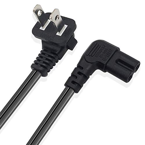 XINYUWIN Universal 2 Prong NonPolarized Angle Power Cord 6ft NEMA 1